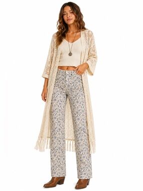 Y2K Vintage Boho Charter Club Patterned Jeans - Size 8
